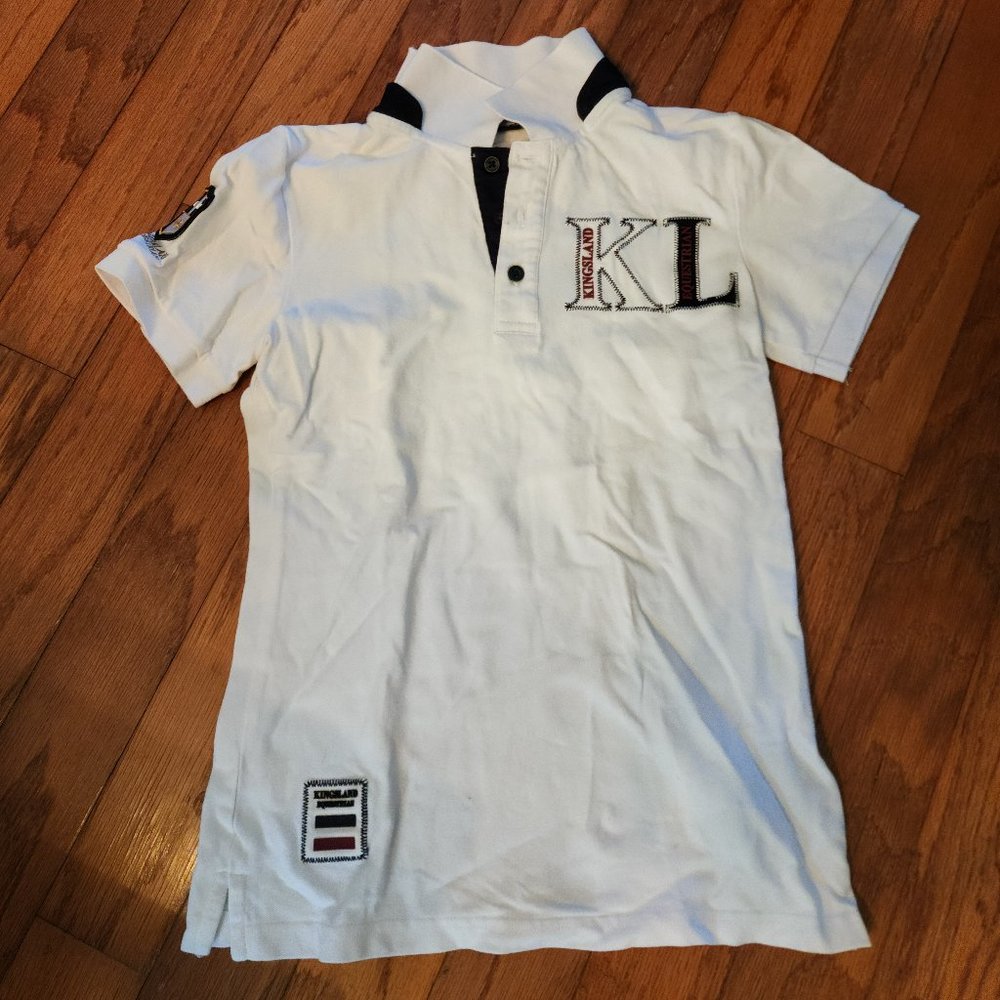 Kingland white cotton equestrian riding top size Small